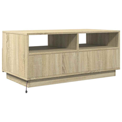 Coffee Table with LED Lights Sonoma Oak 90x49x40 cm