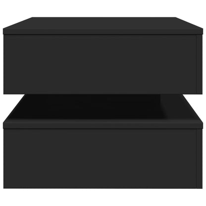 Coffee Table with LED Lights Black 90x50x40 cm
