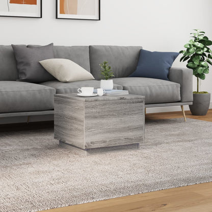 Coffee Table with LED Lights Grey Sonoma 50x50x40 cm