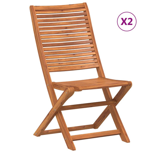 Folding Chairs 2 pcs Solid Wood Acacia