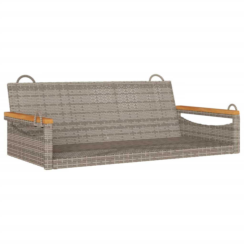 Swing Bench Gray 42.9"x24.4"x15.7" Poly Rattan