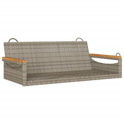Swing Bench Gray 42.9"x24.4"x15.7" Poly Rattan
