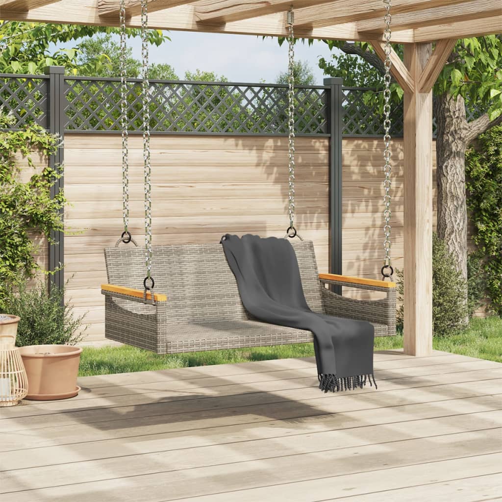 Swing Bench Gray 42.9"x24.4"x15.7" Poly Rattan