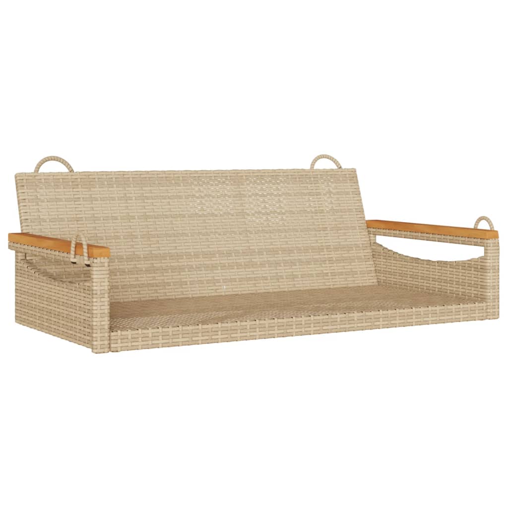 Swing Bench Beige 42.9"x24.4"x15.7" Poly Rattan