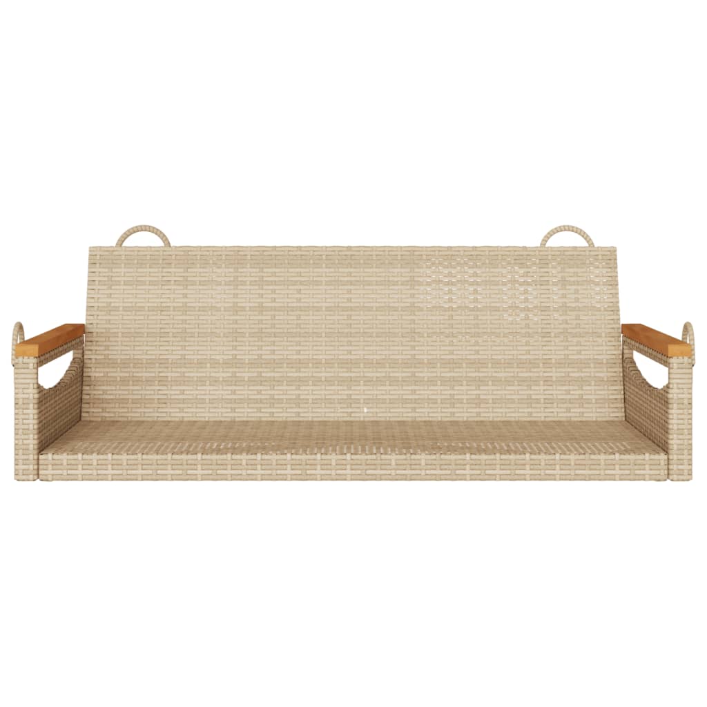 Swing Bench Beige 42.9"x24.4"x15.7" Poly Rattan