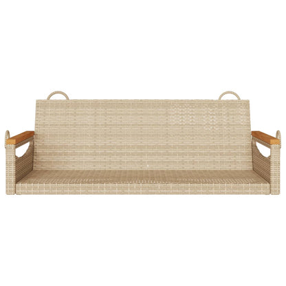 Swing Bench Beige 42.9"x24.4"x15.7" Poly Rattan