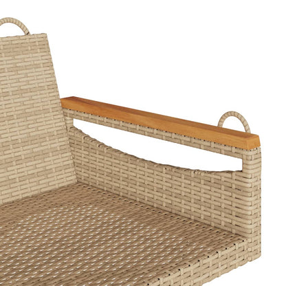 Swing Bench Beige 42.9"x24.4"x15.7" Poly Rattan