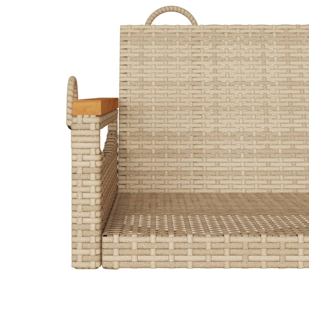 Swing Bench Beige 42.9"x24.4"x15.7" Poly Rattan