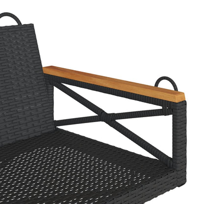 Swing Bench Black 42.9"x24.4"x15.7" Poly Rattan