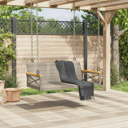 Swing Bench Gray 42.9"x24.4"x15.7" Poly Rattan
