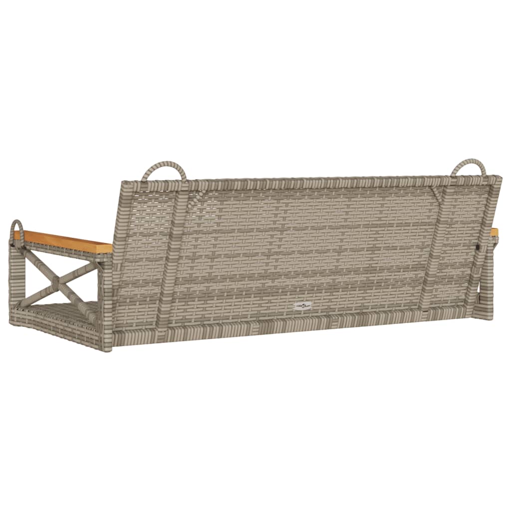 Swing Bench Gray 42.9"x24.4"x15.7" Poly Rattan