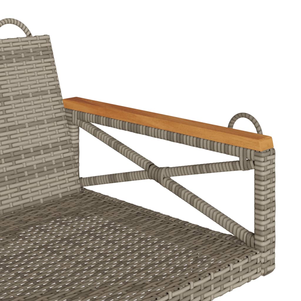 Swing Bench Gray 42.9"x24.4"x15.7" Poly Rattan