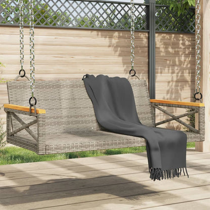 Swing Bench Gray 42.9"x24.4"x15.7" Poly Rattan