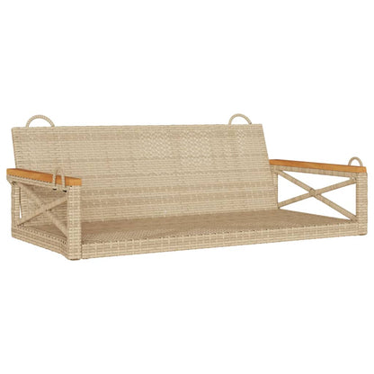 Swing Bench Beige 42.9"x24.4"x15.7" Poly Rattan