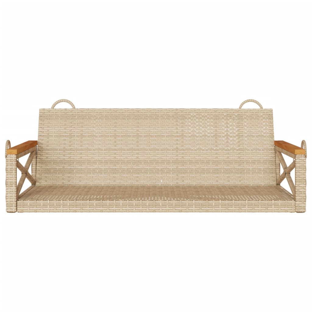 Swing Bench Beige 42.9"x24.4"x15.7" Poly Rattan