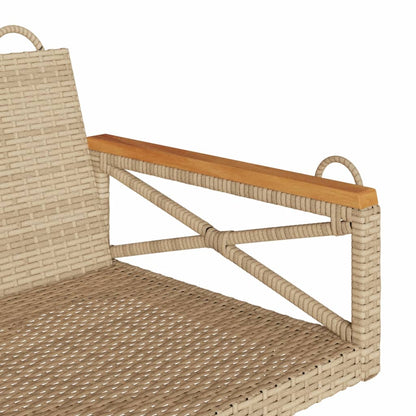 Swing Bench Beige 42.9"x24.4"x15.7" Poly Rattan