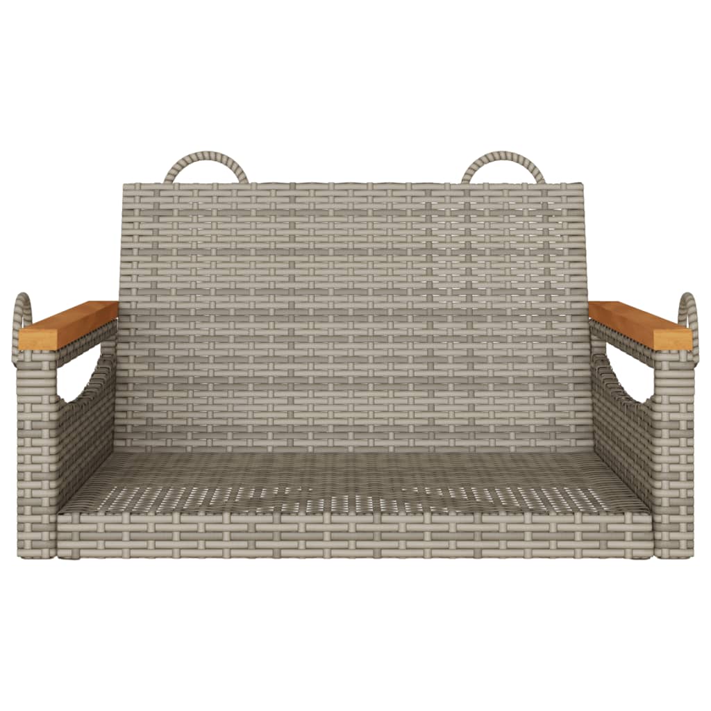 Swing Bench Gray 24.8"x24.4"x15.7" Poly Rattan