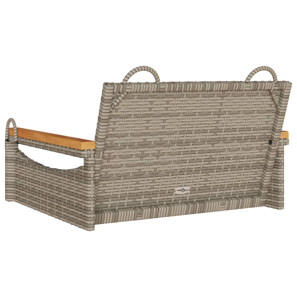 Swing Bench Gray 24.8"x24.4"x15.7" Poly Rattan