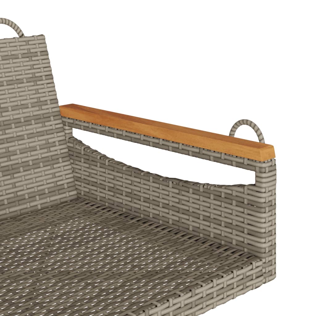 Swing Bench Gray 24.8"x24.4"x15.7" Poly Rattan