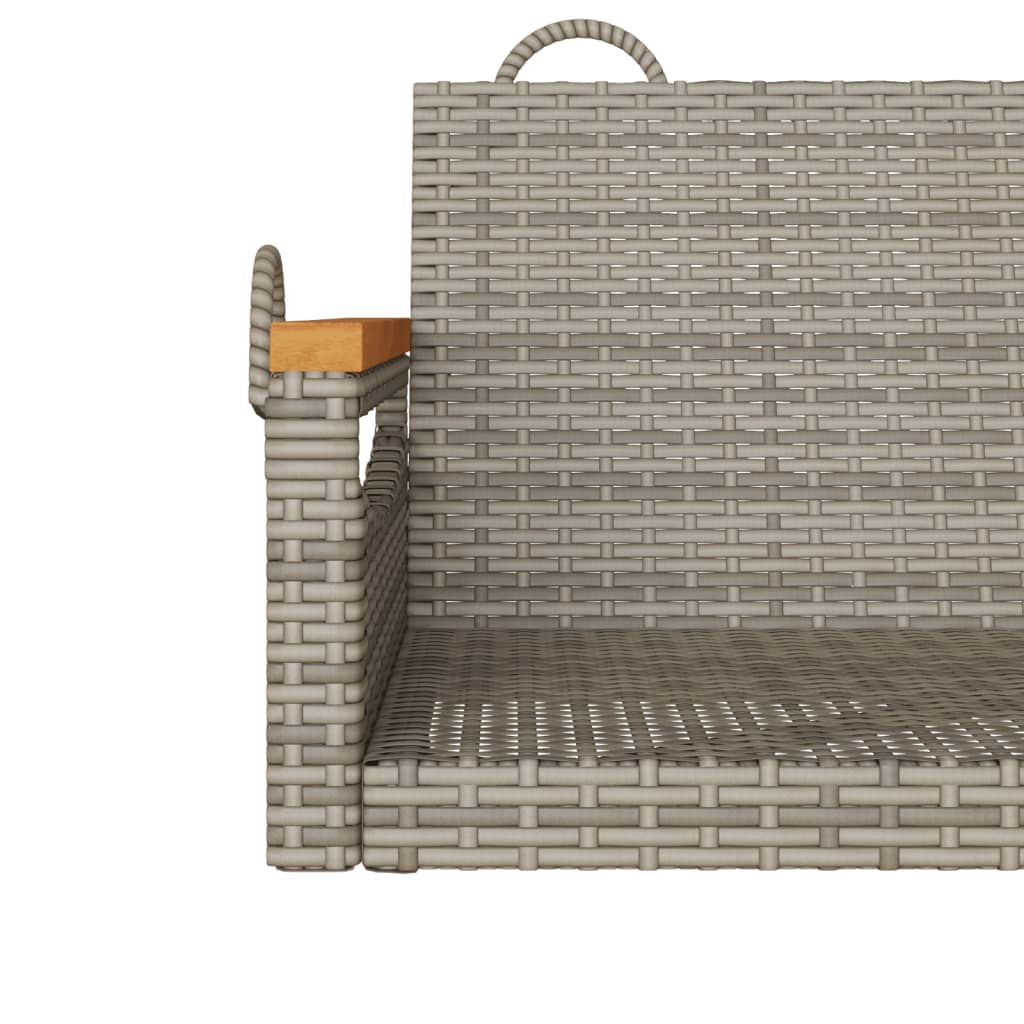 Swing Bench Gray 24.8"x24.4"x15.7" Poly Rattan