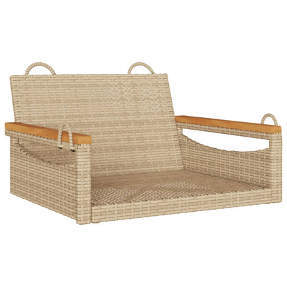 Swing Bench Beige 24.8"x24.4"x15.7" Poly Rattan