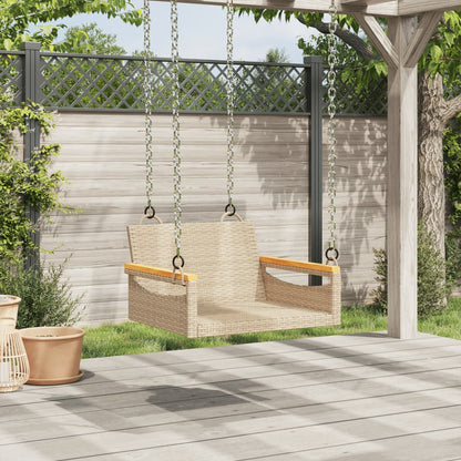 Swing Bench Beige 24.8"x24.4"x15.7" Poly Rattan
