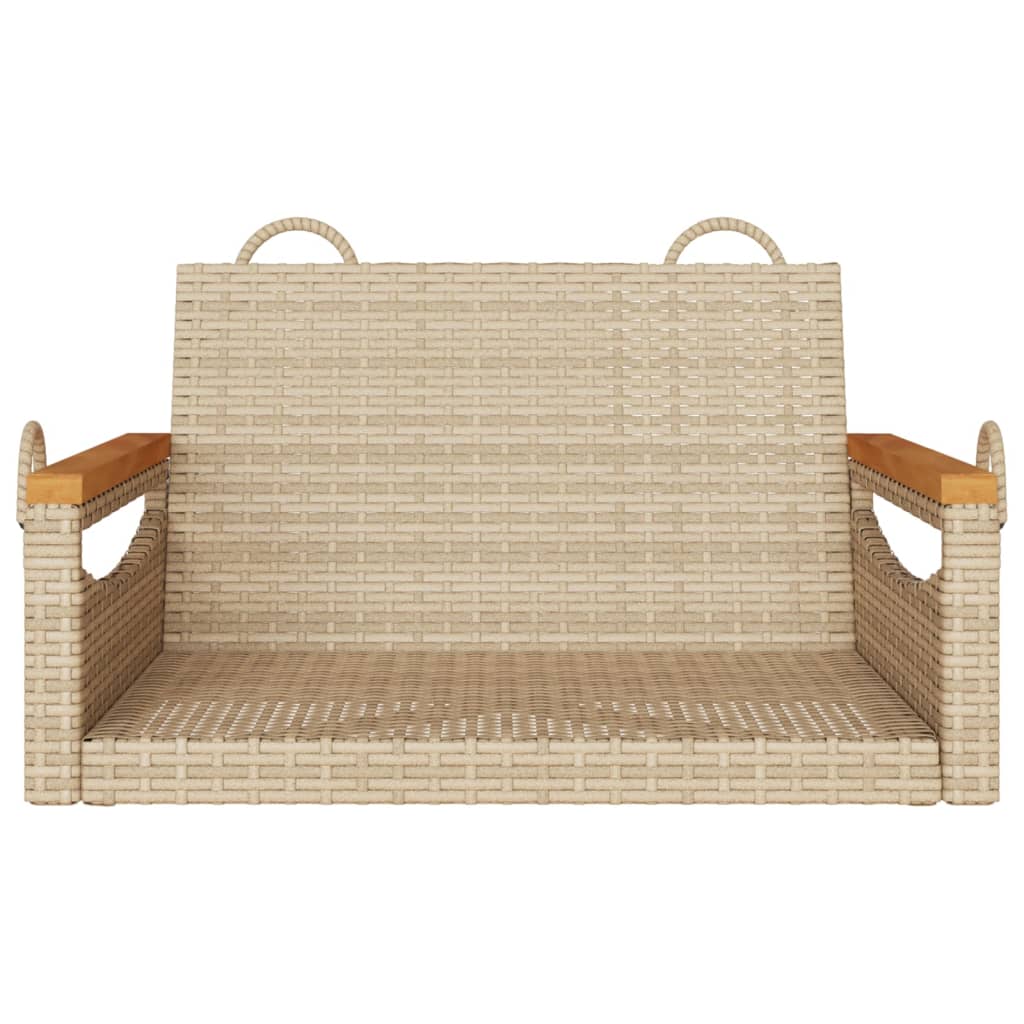 Swing Bench Beige 24.8"x24.4"x15.7" Poly Rattan