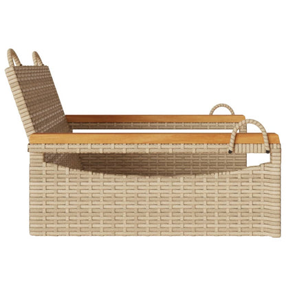 Swing Bench Beige 24.8"x24.4"x15.7" Poly Rattan