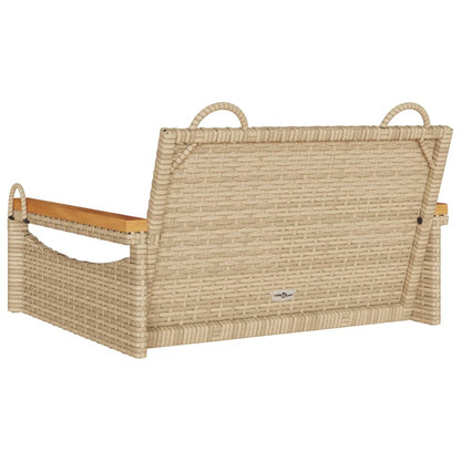 Swing Bench Beige 24.8"x24.4"x15.7" Poly Rattan