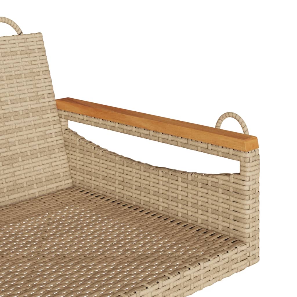 Swing Bench Beige 24.8"x24.4"x15.7" Poly Rattan