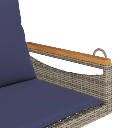 Swing Bench with Cushions Gray 24.8"x24.4"x15.7" Poly Rattan