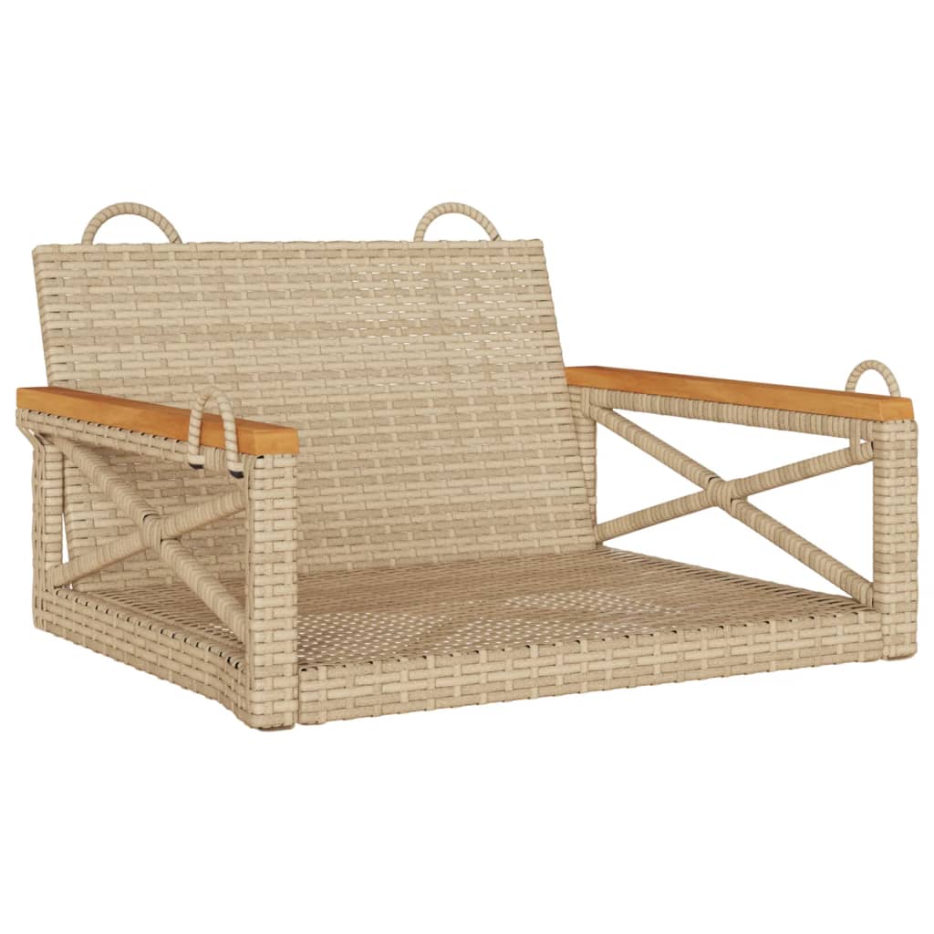 Swing Bench Beige 24.8"x24.4"x15.7" Poly Rattan