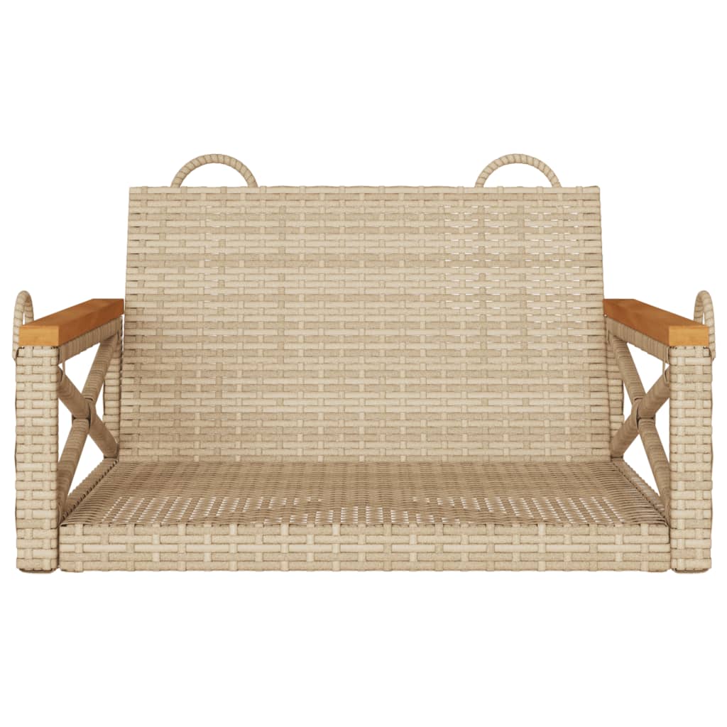 Swing Bench Beige 24.8"x24.4"x15.7" Poly Rattan