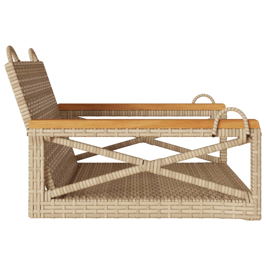 Swing Bench Beige 24.8"x24.4"x15.7" Poly Rattan