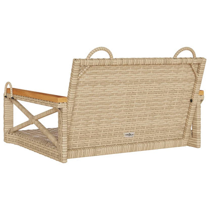 Swing Bench Beige 24.8"x24.4"x15.7" Poly Rattan