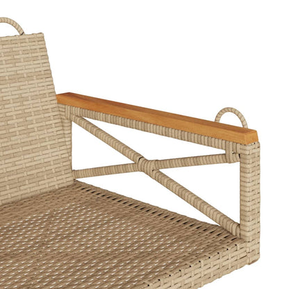 Swing Bench Beige 24.8"x24.4"x15.7" Poly Rattan