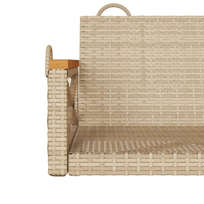 Swing Bench Beige 24.8"x24.4"x15.7" Poly Rattan