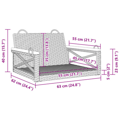Swing Bench Beige 24.8"x24.4"x15.7" Poly Rattan