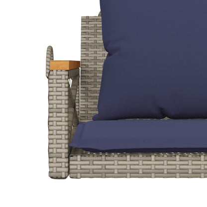 Swing Bench with Cushions Gray 24.8"x24.4"x15.7" Poly Rattan