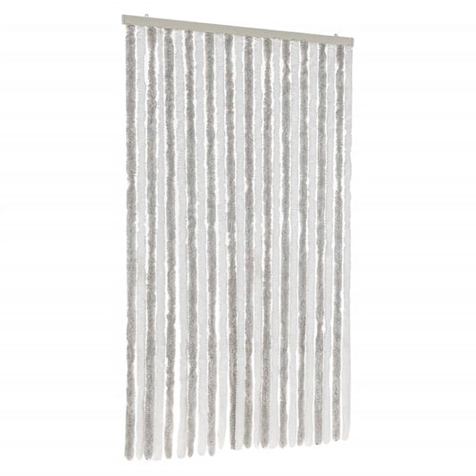 Fly Curtain Light Grey and White 100x200 cm Chenille