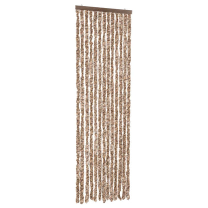 Fly Curtain Beige and Dark Brown 56x185 cm Chenille