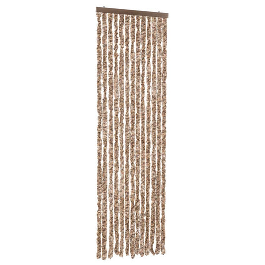 Fly Curtain Beige and Dark Brown 56x185 cm Chenille
