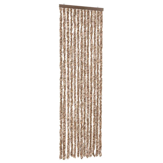 Fly Curtain Beige and Dark Brown 56x200 cm Chenille