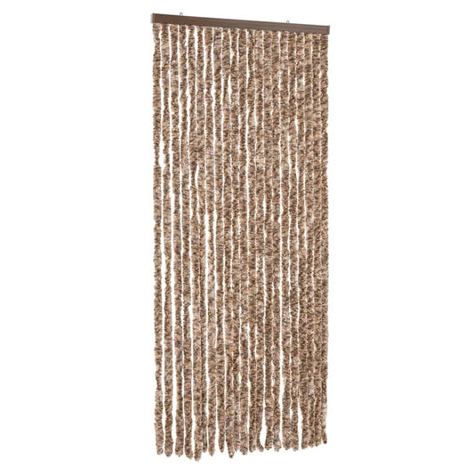 Fly Curtain Beige and Dark Brown 90x200 cm Chenille