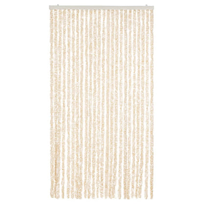 Fly Curtain Beige and White 100x220 cm Chenille