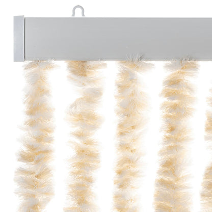 Fly Curtain Beige and White 100x220 cm Chenille