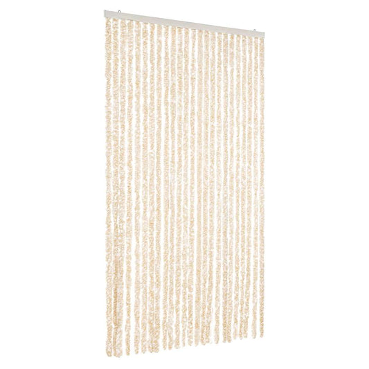 Fly Curtain Beige and White 100x230 cm Chenille