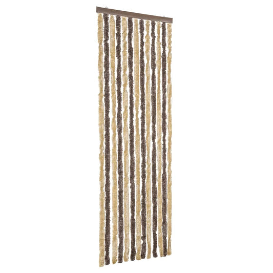 Fly Curtain Dark Brown and Beige 56x200 cm Chenille