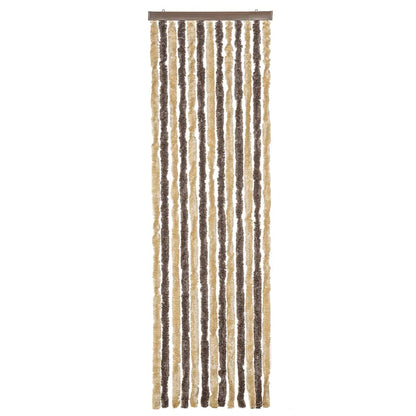 Fly Curtain Dark Brown and Beige 56x200 cm Chenille