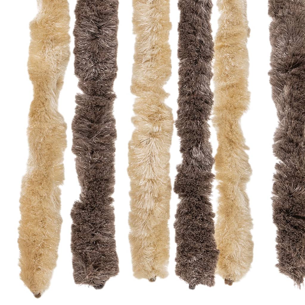 Fly Curtain Dark Brown and Beige 90x220 cm Chenille
